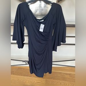 Susana Monaco Bianca slightly off shoulder flow sleeve mini dress NWT
